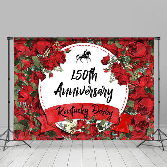 Lofaris Red Rose Kentucky Dervy 150th Anniversary Backdrop