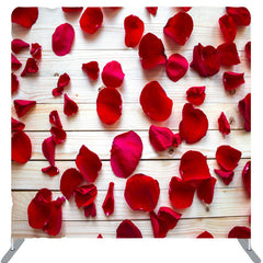 Lofaris Red Rose Petal White Wood Floor Backdrop For Decor