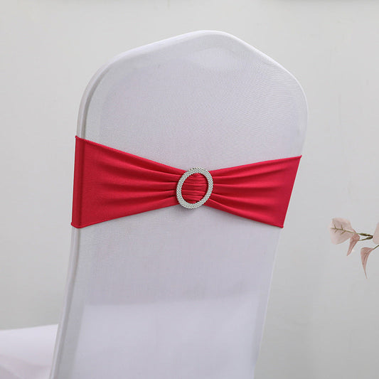 Lofaris Red Spandex Elastic Banquet Chair Bands Ties Bows