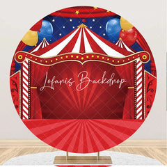 Lofaris Red Stage Balloons Circus Round Backdrop For Party