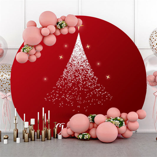 Lofaris Red Starlight Glitter Circle Christmas Backdrop