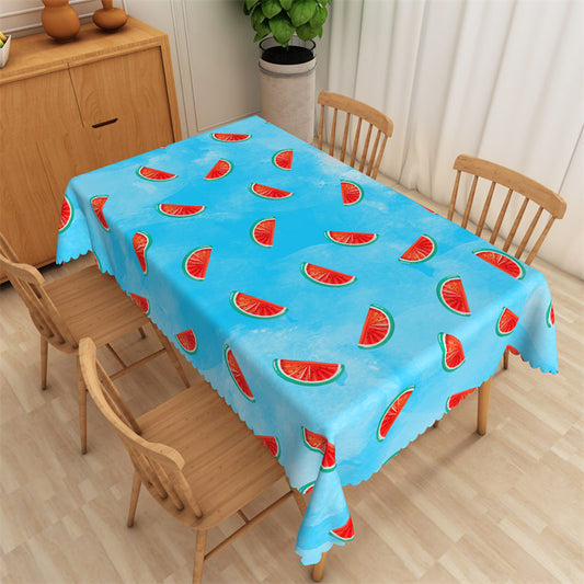 Lofaris Red Watermelon Blue Rectangle Tablecloth For Party
