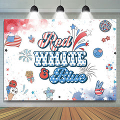 Lofaris Red White Blue American Flag Stars Birthday Backdrop