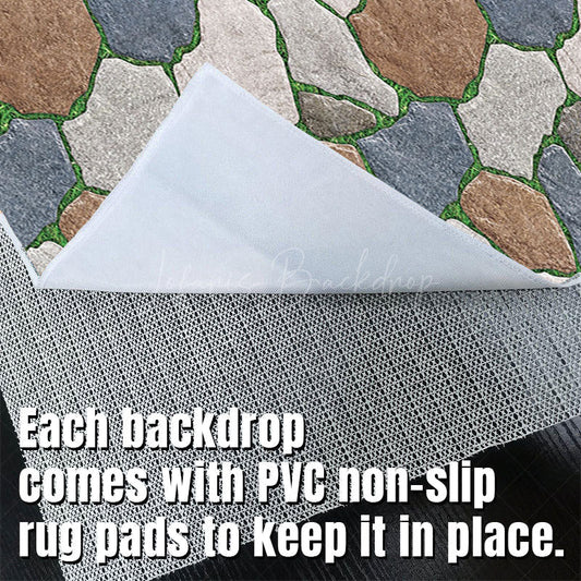 Lofaris Red White Blue Garden Paving Stone Pattern Floor Mat