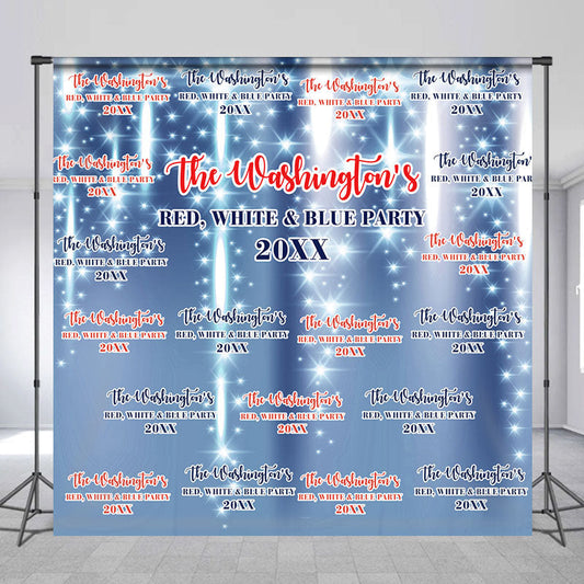 Lofaris Red White Blue Independence Day Custom Backdrop