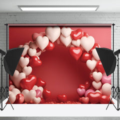 Lofaris Red White Heart Arch Balloon Valentines Day Backdrop