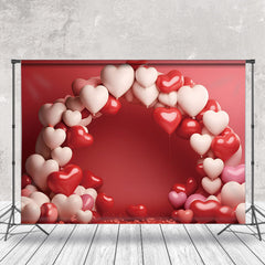 Lofaris Red White Heart Arch Balloon Valentines Day Backdrop