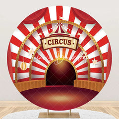 Lofaris Red White Striped Circus Tent Round Party Backdrop