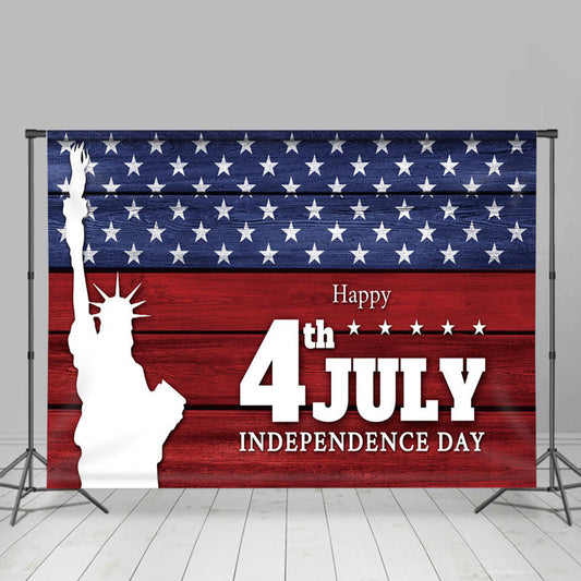 Lofaris Red Wood Liberty July 4 Independence Day Backdrop
