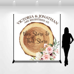 Lofaris Register Wood Slice Floral Custom Wedding Backdrop