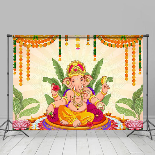 Lofaris Religious Culture Hinduism Worship Ganesha Backdrop