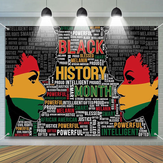 Lofaris Repeat Letters Girl Black History Month Backdrop