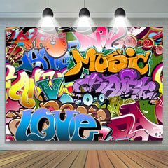 Lofaris Retro 80S Style Hip Hop Graffiti Backdrop For Party