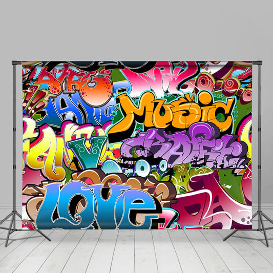 Lofaris Retro 80S Style Hip Hop Graffiti Backdrop For Party