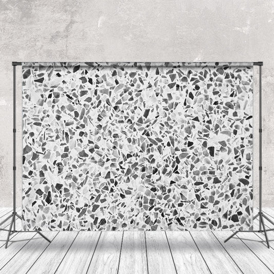 Lofaris Retro Black White Terrazzo Abstract Textured Backdrop
