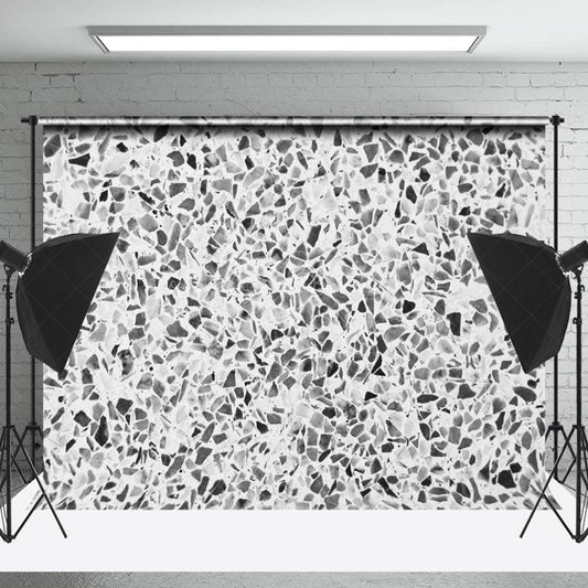 Lofaris Retro Black White Terrazzo Abstract Textured Backdrop