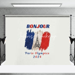Lofaris Retro French Flag Tower Paris 2024 Olympic Backdrop