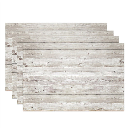 Lofaris Retro Grey Wood Grain Set Of 4 Placemats For Dining