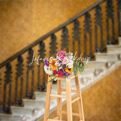 Lofaris Retro Marble Texture Staircase Photography Backdrop