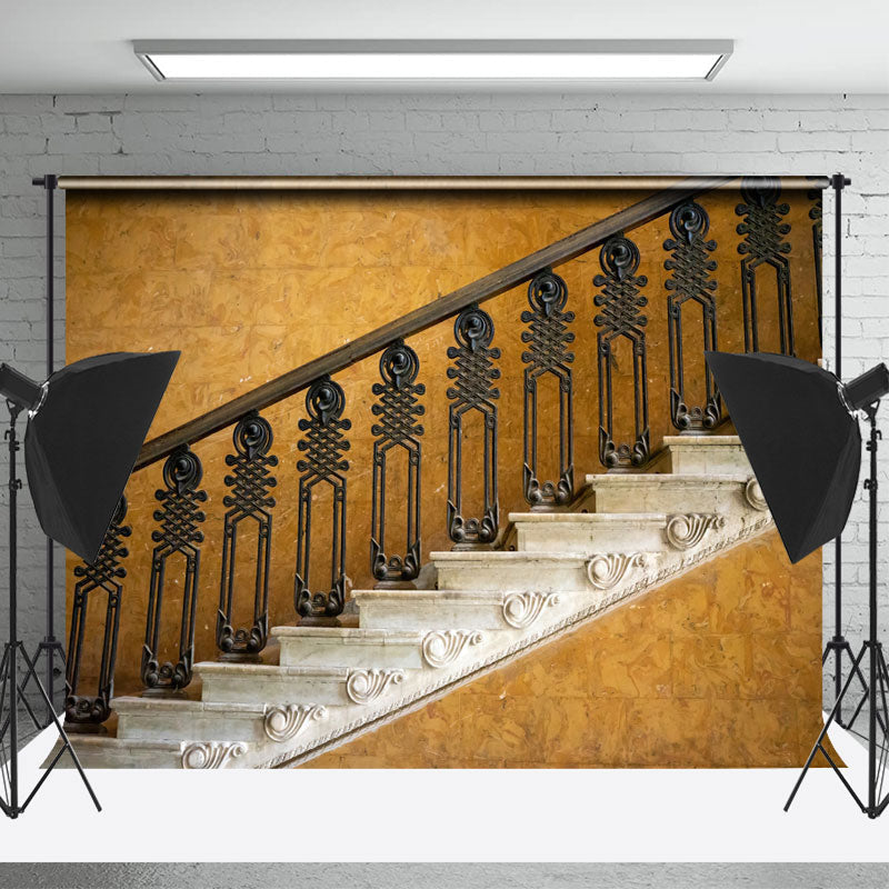 Lofaris Retro Marble Texture Staircase Photography Backdrop