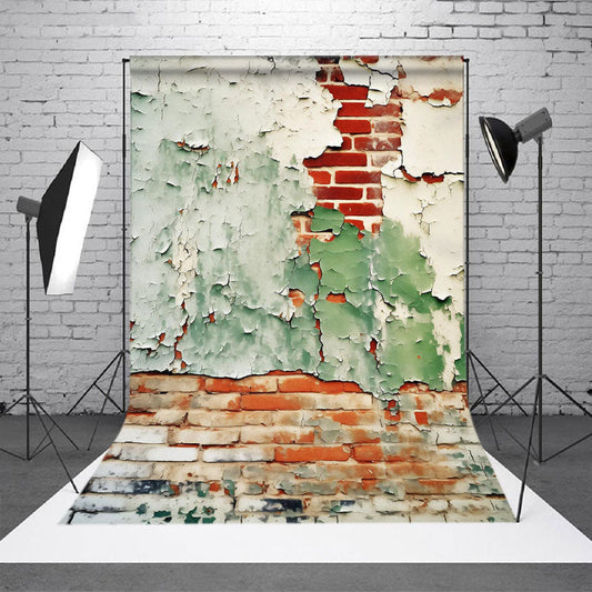 Lofaris Retro Plaster Shabby Red Brick Wall Photo Backdrop