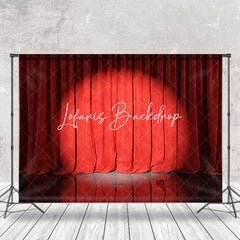 Lofaris Retro Red Curtain Spotlight Stage Photo Backdrop