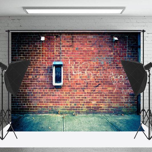 Lofaris Retro Red Graffiti Brick Wall Street Photo Backdrop