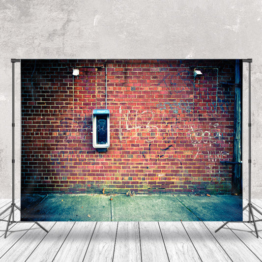 Lofaris Retro Red Graffiti Brick Wall Street Photo Backdrop