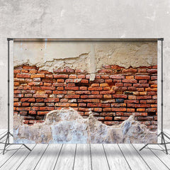Lofaris Retro Shabby Red White Brick Wall Photo Backdrop