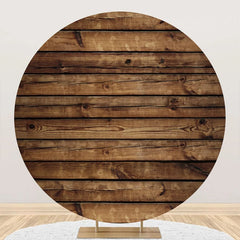 Lofaris Retro Wooden Board Circle Backdrop For Decoration