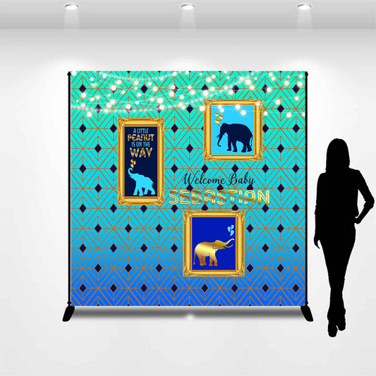 Lofaris Rhomb Elephant Photo Frame Custom Baby Shower Backdrop