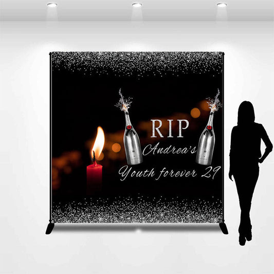 Lofaris Rip Champagne Glitter Bokeh Custom Birthday Backdrop