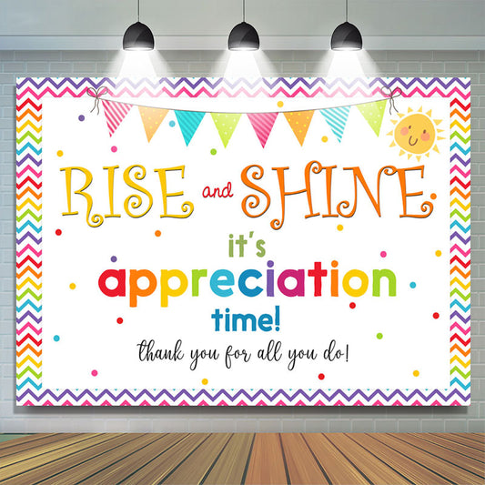 Lofaris Rise And Shine Appreciation Time Thanksgiving Backdrop