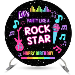 Lofaris Rock Star Musical Black Round Backdrop For Birthday