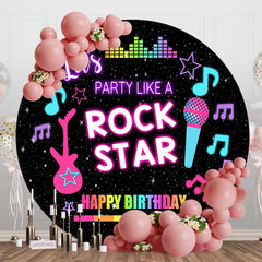 Lofaris Rock Star Musical Black Round Backdrop For Birthday