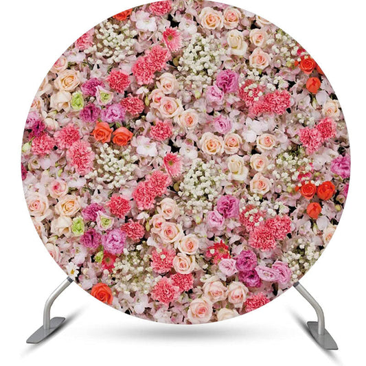 Lofaris Romantic Colorful Floral Round Backdrop For Wedding