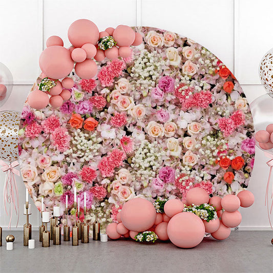 Lofaris Romantic Colorful Floral Round Backdrop For Wedding