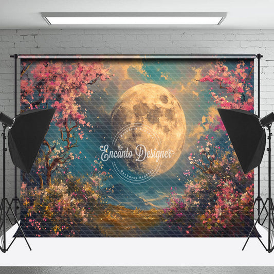 Lofaris Romantic Pink Moon Blossom Tree Photo Booth Backdrop