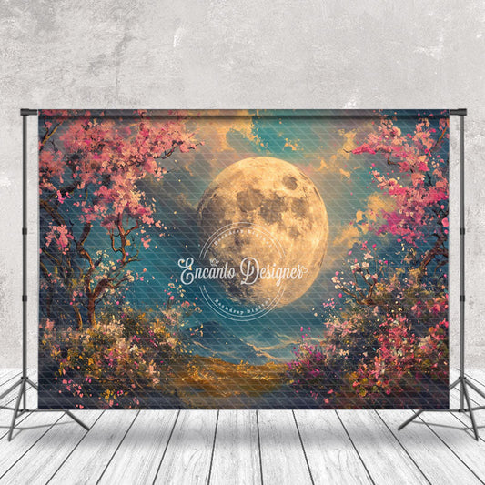 Lofaris Romantic Pink Moon Blossom Tree Photo Booth Backdrop