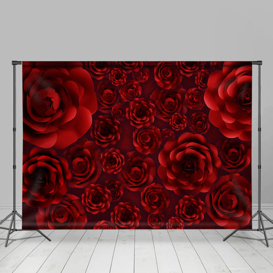 Lofaris Romantic Red Camellias Sweet Valentines Day Backdrop