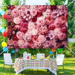 Lofaris Romantic Red Pink Flower Valentines Day Backdrop