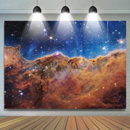 Lofaris Romantic Sparkling Galaxy Brown Nebula Party Backdrop
