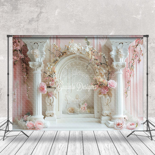 Lofaris Romantic White Luxury Wall Floral Wedding Backdrop