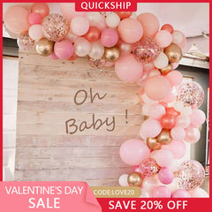(Ship In 24HR) Rose Gold 125 Pack DIY Balloon Arch Kit | Garland Party Decorations - Pink