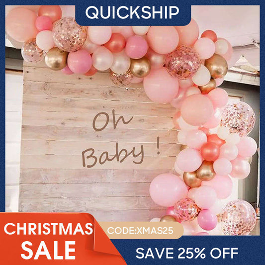 (Ship In 24HR) Rose Gold 125 Pack DIY Balloon Arch Kit | Garland Party Decorations - Pink
