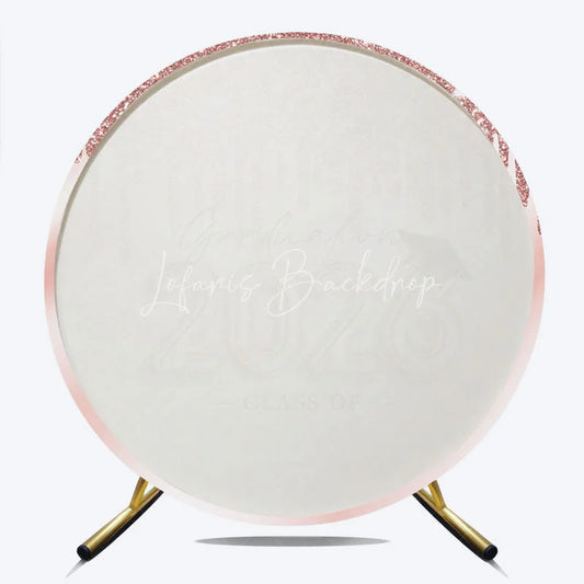 Lofaris Rose Gold Glitter Circle Backdrop For Grad Party