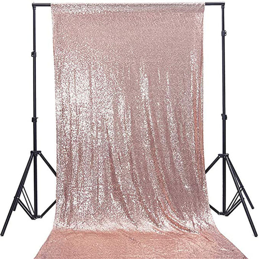 Lofaris Rose Gold Glitter Sequin Wall Fabric Backdrop for Party