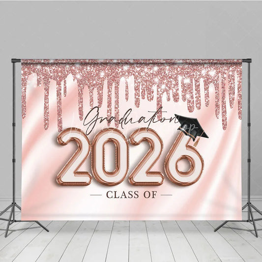Lofaris Rose Gold Graduation Class Of 2026 Party Backdrop
