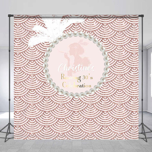 Lofaris Rose Gold Pearl Morden Custom 30th Birthday Backdrop