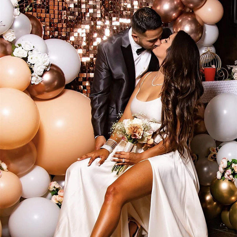 Lofaris Rose Gold Shimmer Wall Panels Sequins Backdrop Banner